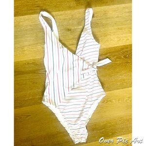 No boundaries one piece swimsuit Faux wrap with tie